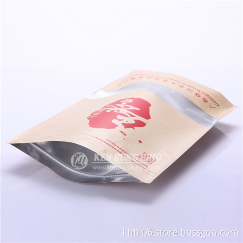 Hot Selling High Quality Stand up Zipper Kraft Paper Bags with Window for Tea